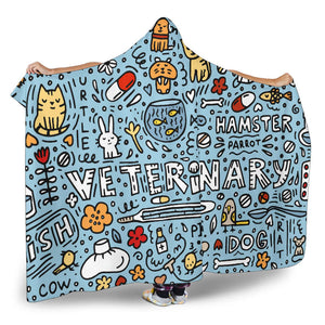 Blue Veterinary Hooded Blanket