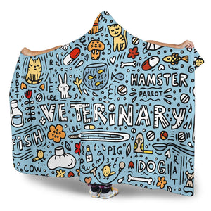 Blue Veterinary Hooded Blanket