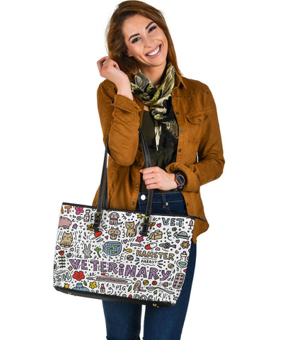 Image of Veterinary Large Leather Tote Bag