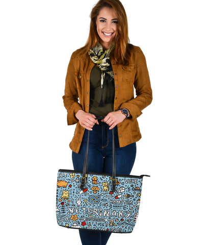 Image of Veterinary Large Leather Tote Bag