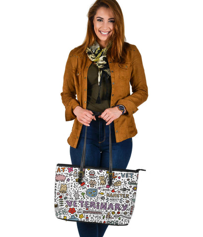 Image of Veterinary Large Leather Tote Bag