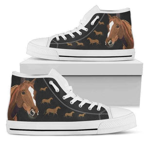 Horse High Top Canvas Shoes -  High Top Canvas Shoes - EZ9 STORE