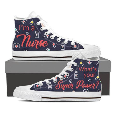 Image of I'm A Nurse High Top Canvas Shoes -  High Top Canvas Shoes - EZ9 STORE