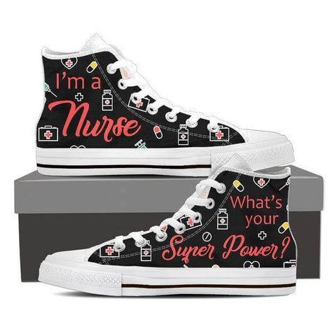 Image of I'm A Nurse High Top Canvas Shoes -  High Top Canvas Shoes - EZ9 STORE