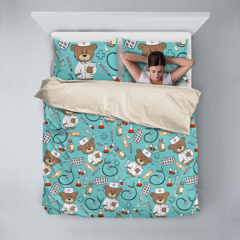 Image of Nurse Doodle Bedding Set -  Bedding Set - EZ9 STORE