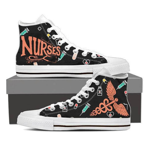 Image of Nurses High Top Canvas Shoes -  High Top Canvas Shoes - EZ9 STORE