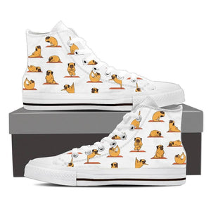 Pug Yoga - Women's High Top Canvas Shoes -  High Top Canvas Shoes - EZ9 STORE