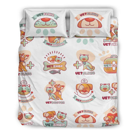 Image of Veterinary Cute Pet Pattern Bedding Set - Bedding Set - EZ9 STORE