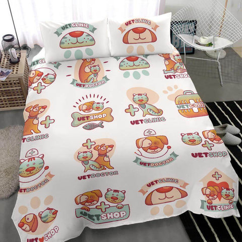 Image of Veterinary Cute Pet Pattern Bedding Set - Bedding Set - EZ9 STORE