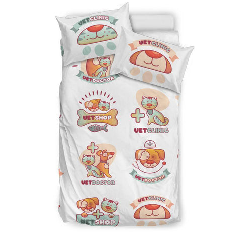 Image of Veterinary Cute Pet Pattern Bedding Set - Bedding Set - EZ9 STORE