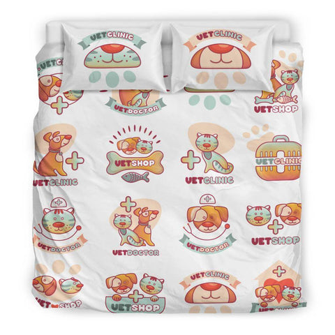 Image of Veterinary Cute Pet Pattern Bedding Set - Bedding Set - EZ9 STORE